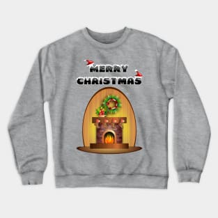 Christmas Cozy Fireplace Cute Cartoon Gift T-Shirt Crewneck Sweatshirt